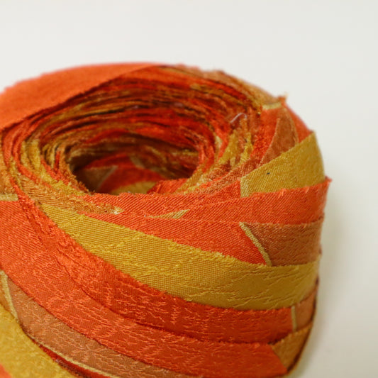 Orange Seigaiha Wave Silk (Y02511003)