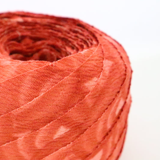 Coral-colored Qinghai wave pattern, crepe (Y02306022)