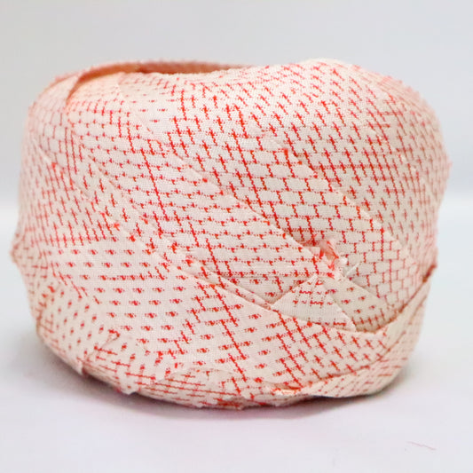 Red peony pattern, kasuri pattern, pongee on white background (Y02308021)