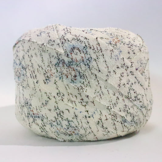 Light blue and black geometric pattern on unbleached pongee (Y02310022)