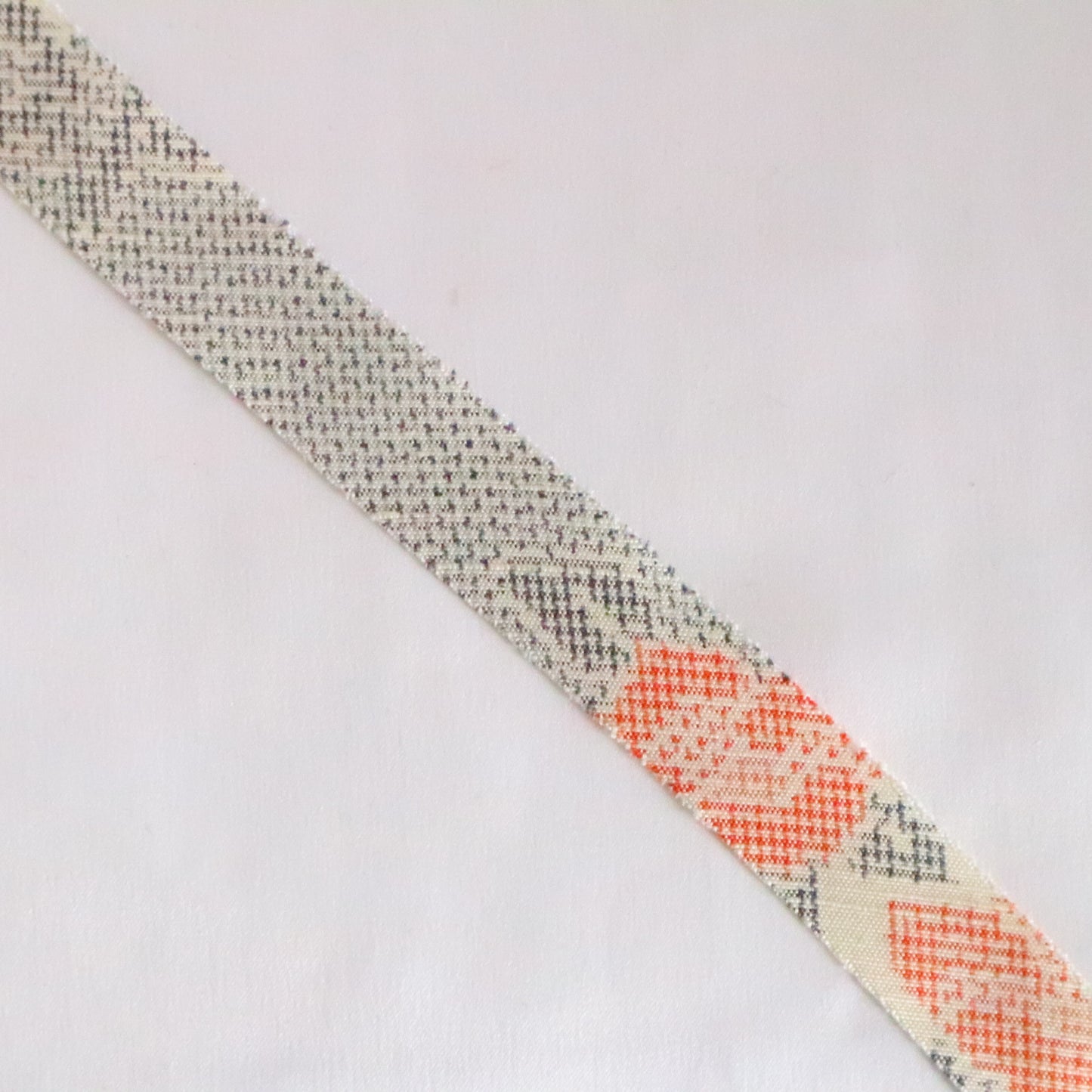 Gray and red abstract pattern on a white background, pongee (Y02312017)