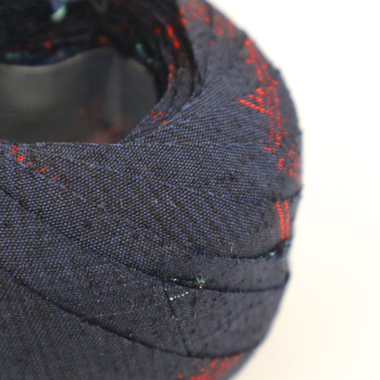 Indigo and red kasuri pattern tsumugi (Y02403024)