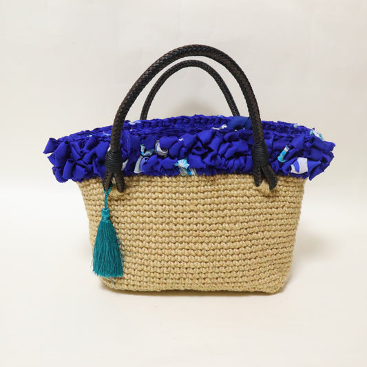 青フリル×ジュートbag | MSE
