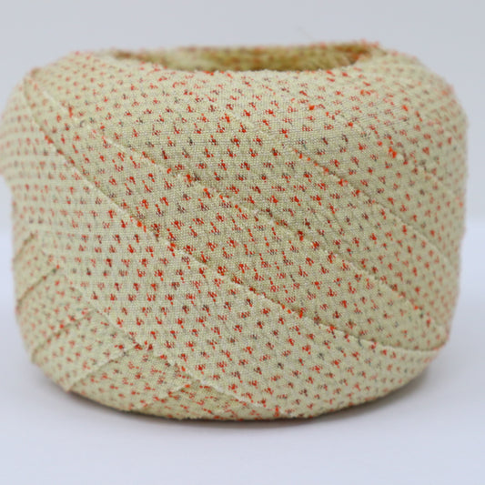 Egg-colored and orange mosquito-inspired tsumugi (Y02401021)