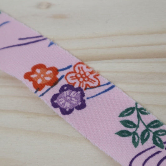 Pink running water and flower pattern Komon (Y00000503)