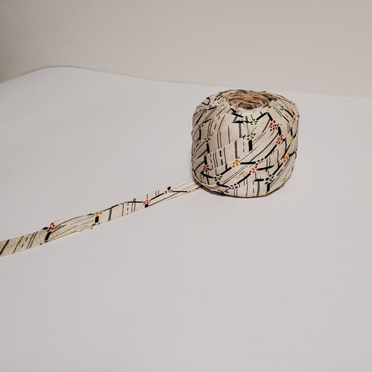 Gray abstract pattern on a white background, yellow, red, purple and green florets (Y00010182)