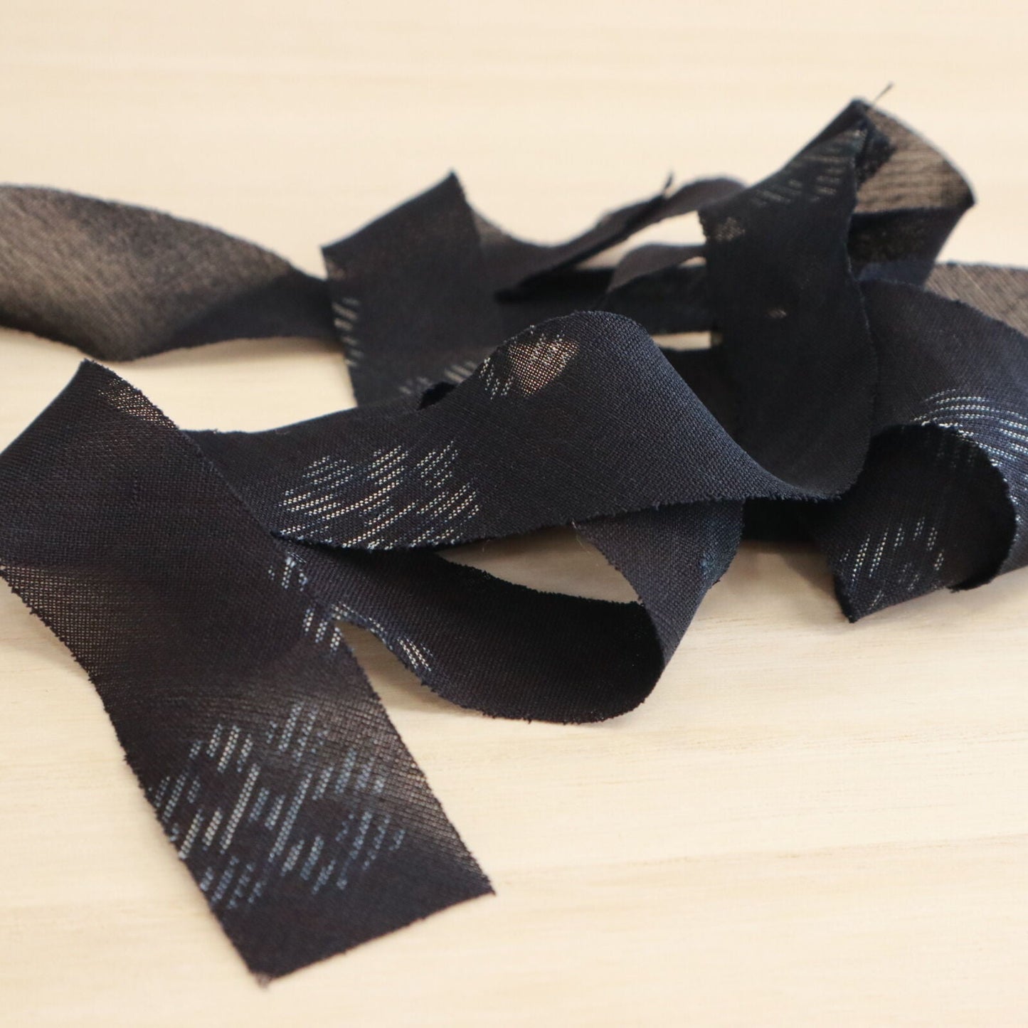 Navy blue almost black, kasuri pattern, pongee (YY02006071)