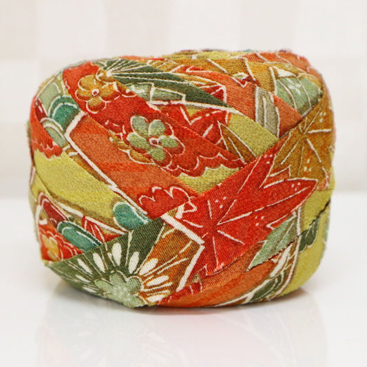 Yellow, orange, and green seasonal floral crepe (Y02009112)