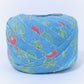 [Recommended yarn for bears] 30m ball / Light blue with pink and yellow-green floral pattern, wool