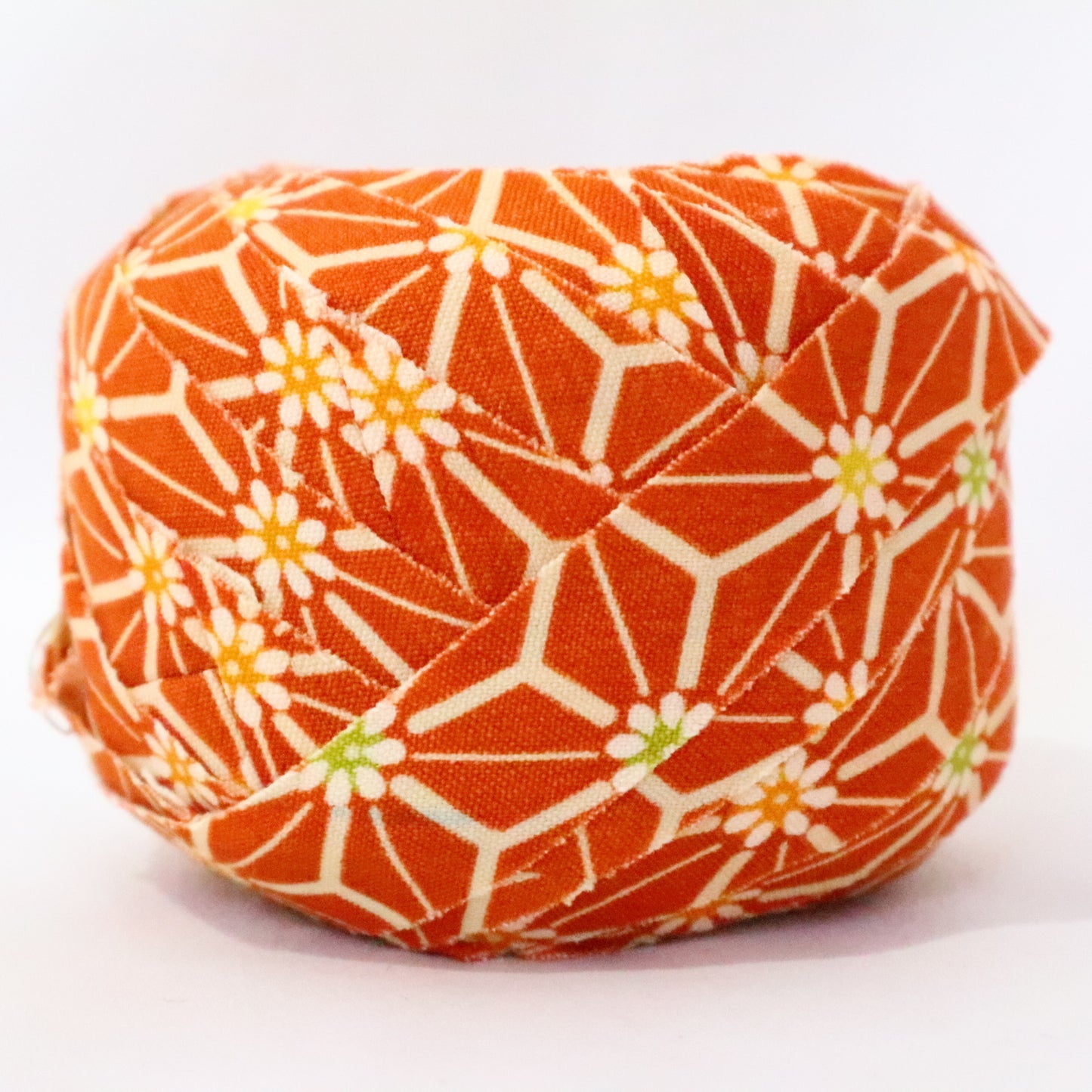 Orange wool with hemp leaf pattern (Y02309025)