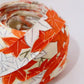 Egg-colored, orange and white autumn leaves pattern/synthetic fiber (Y02309026)