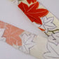 Egg-colored, orange and white autumn leaves pattern/synthetic fiber (Y02309026)