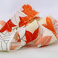 Egg-colored, orange and white autumn leaves pattern/synthetic fiber (Y02309026)