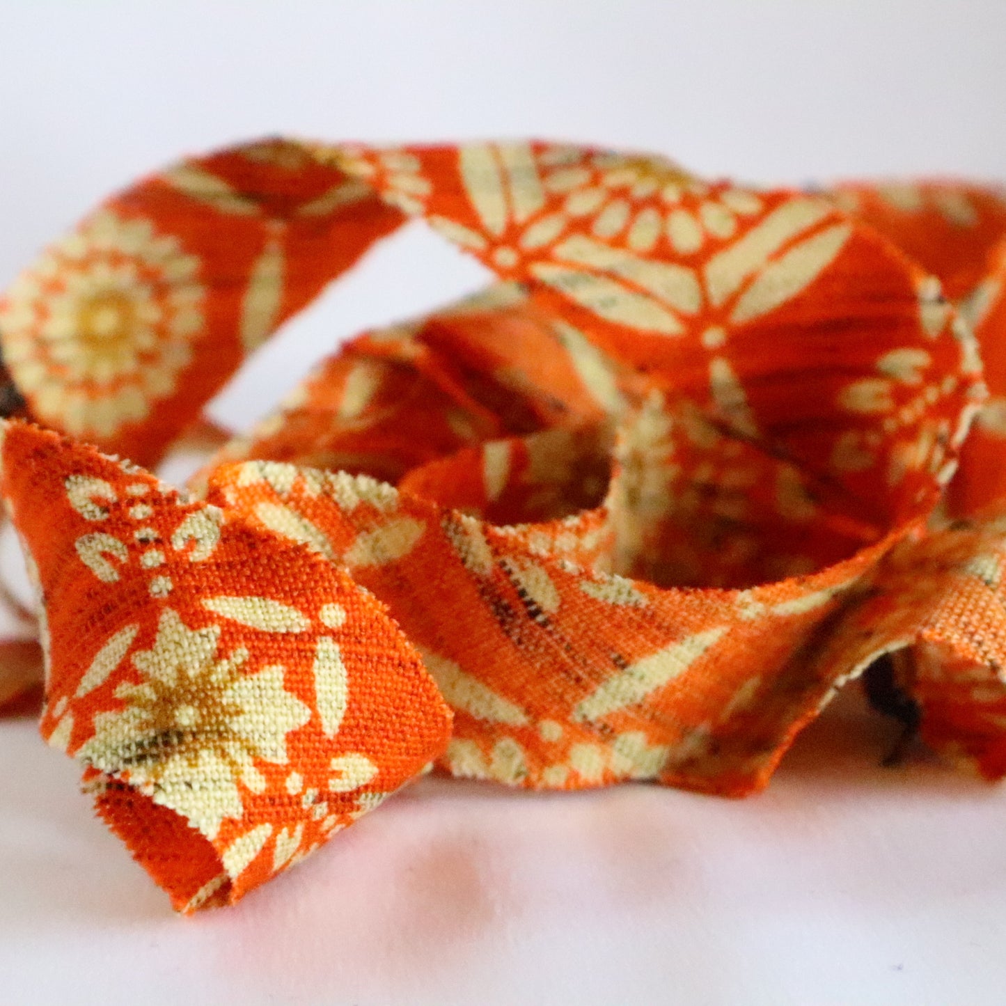 Orange tortoiseshell floral pattern/wool (Y02311022)