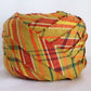 Ocher with green, red, brown, and yellow plaid pattern, pongee (Y02310014)