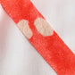 Coral bead color with white hail and abstract pattern, crepe (Y02312014)