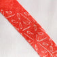 Coral bead color with white hail and abstract pattern, crepe (Y02312014)