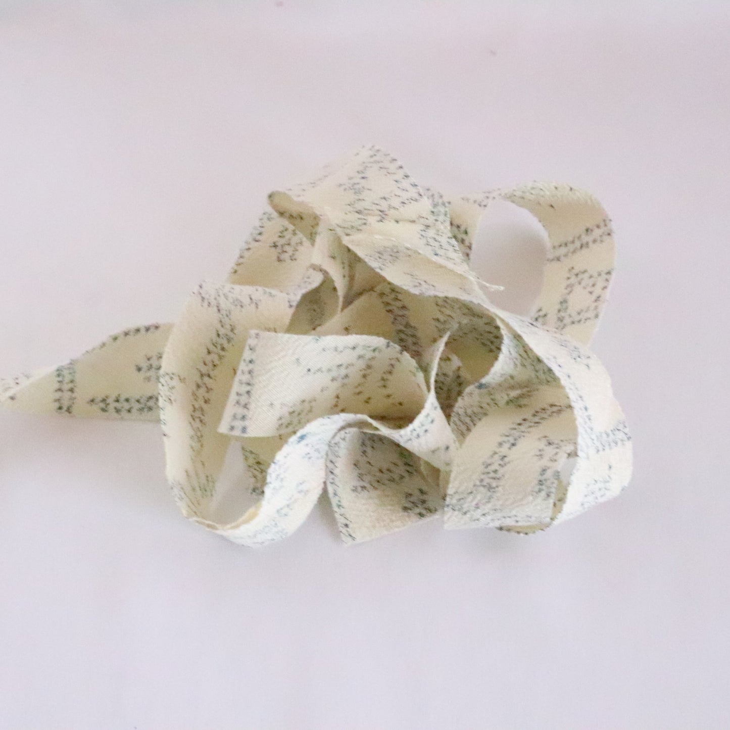 Blue abstract pattern on unbleached pongee (Y02312016)