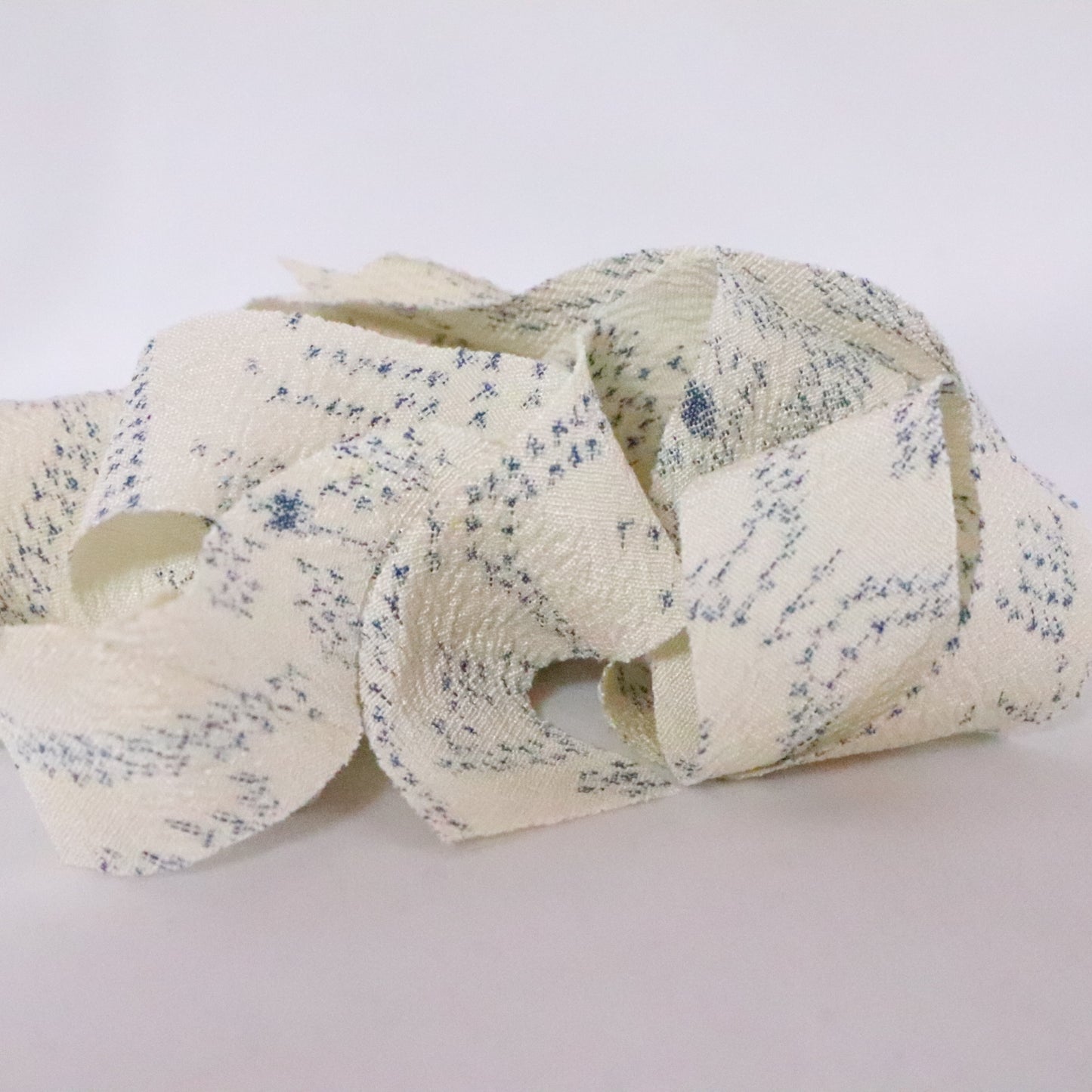 Blue abstract pattern on unbleached pongee (Y02312016)