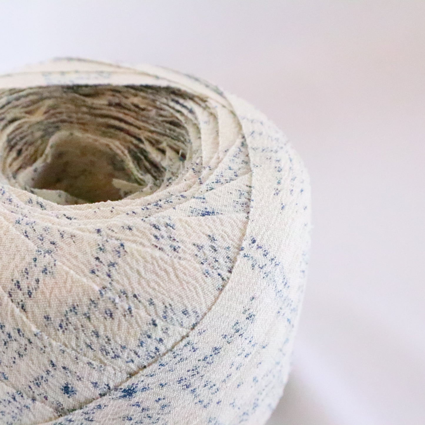 Blue abstract pattern on unbleached pongee (Y02312016)