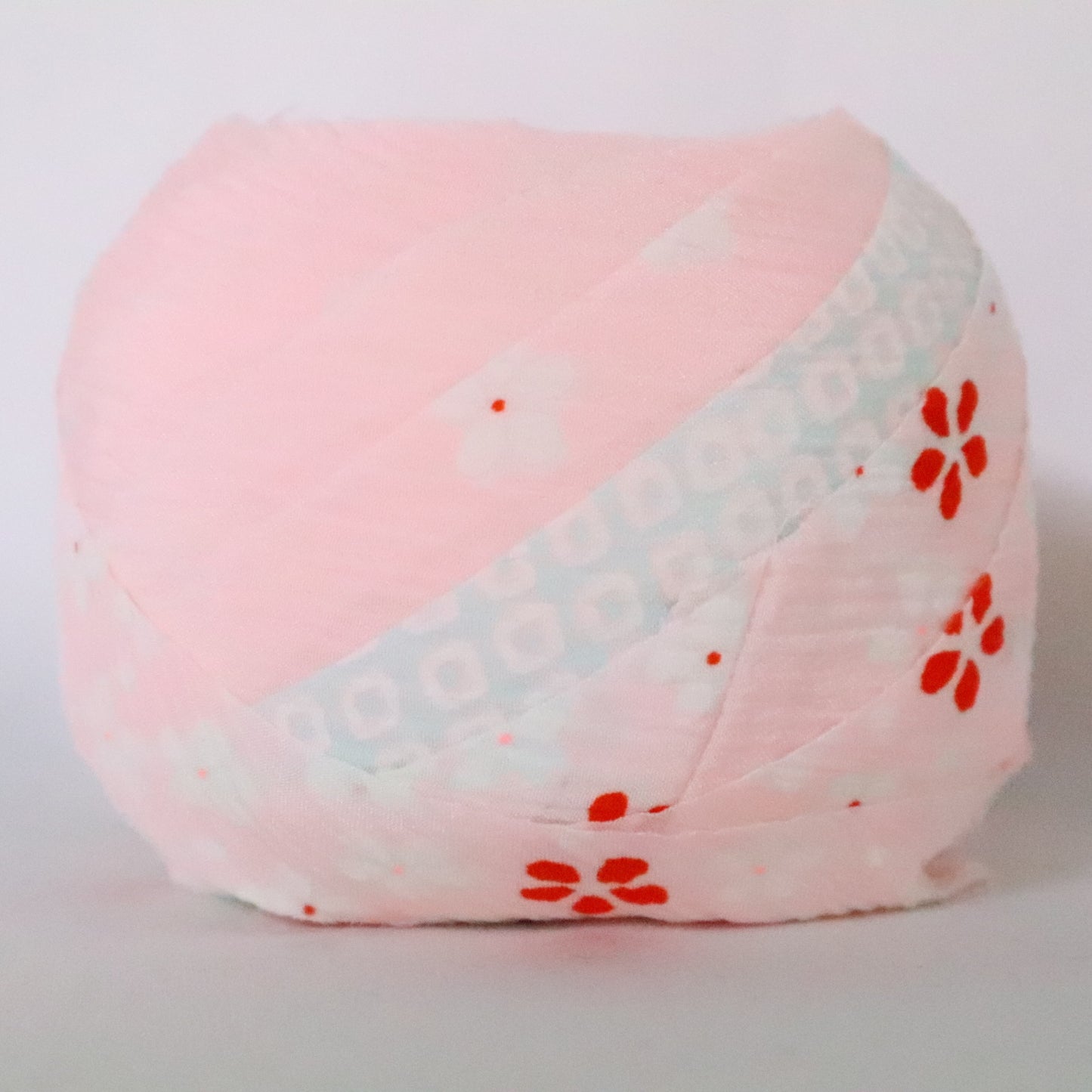 Cherry blossom color with light blue shibori pattern and white floral pattern/synthetic fiber (Y02312020)