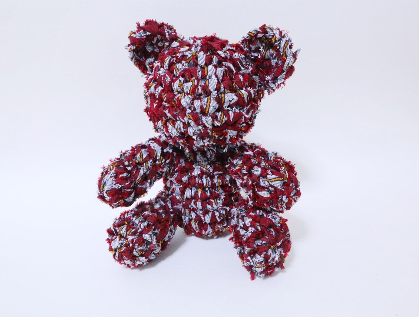 [Recommended yarn for bears] 30m ball / crimson and gray striped silk (coat fabric)