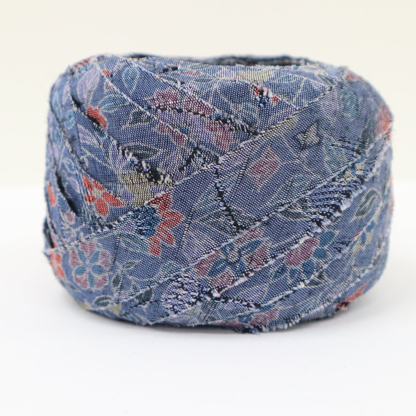 Indigo blue with chintz pattern and dyed pongee (Y02312041)