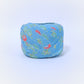[Recommended yarn for bears] 30m ball / Light blue with pink and yellow-green floral pattern, wool