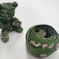 [Recommended yarn for bears] 30m ball / Warbler green with pink floral pattern, interwoven