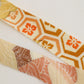 白・黄・薄桃色・オレンジの亀甲つなぎや青海波など吉祥花柄(Y02605002）