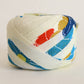 Light cream with red, green, blue, and yellow floral pattern, synthetic fiber (Y02601004)