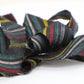 Dark brown with red, yellow, green and white stripes - Tsumugi (Y02312040)