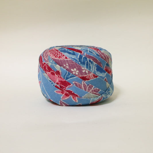 Light blue and red floral wool (Y02511001)