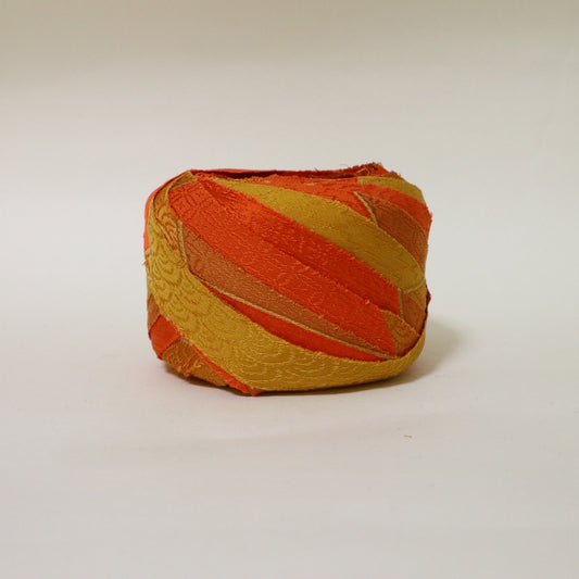 Orange Seigaiha Wave Silk (Y02511003)