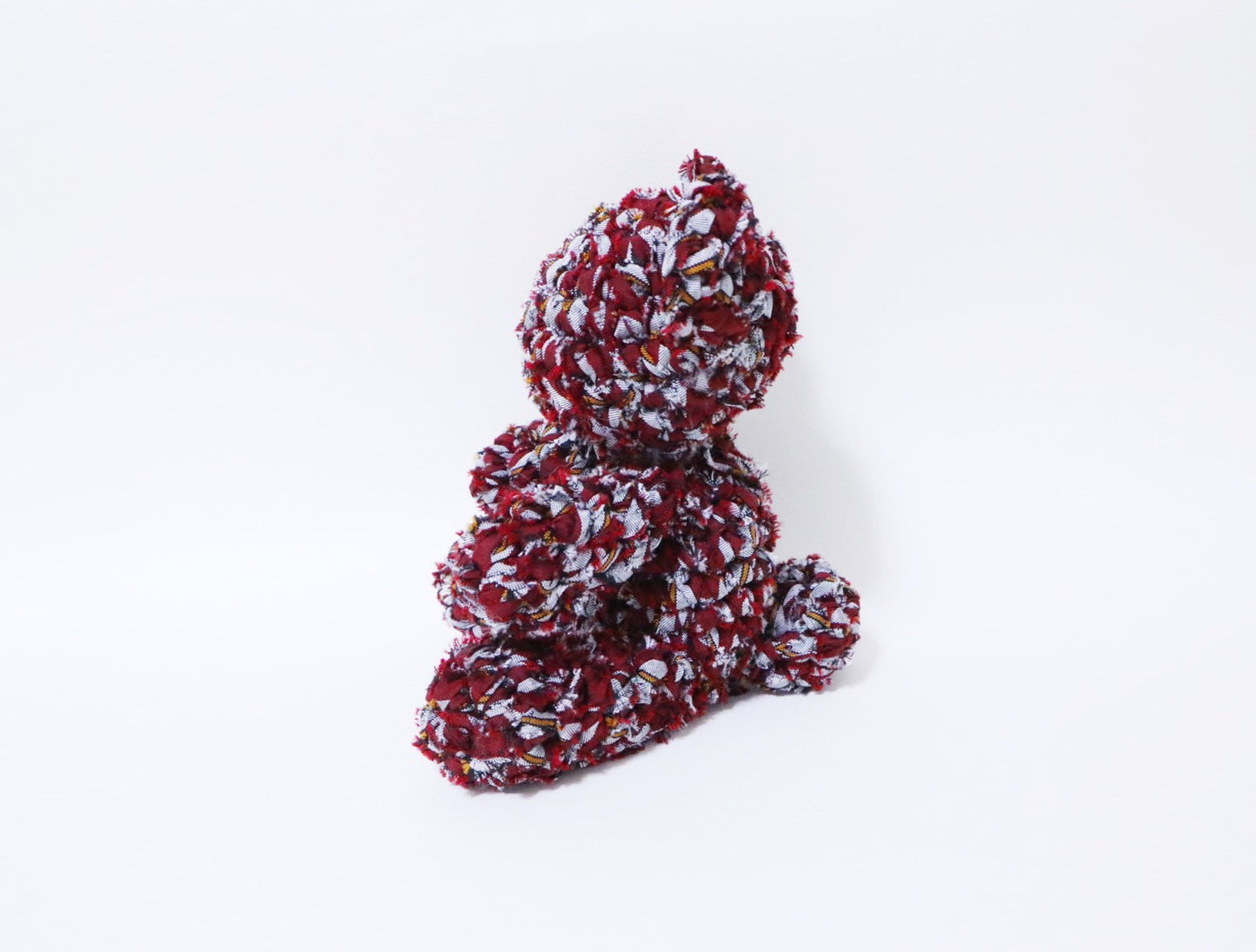 [Recommended yarn for bears] 30m ball / crimson and gray striped silk (coat fabric)