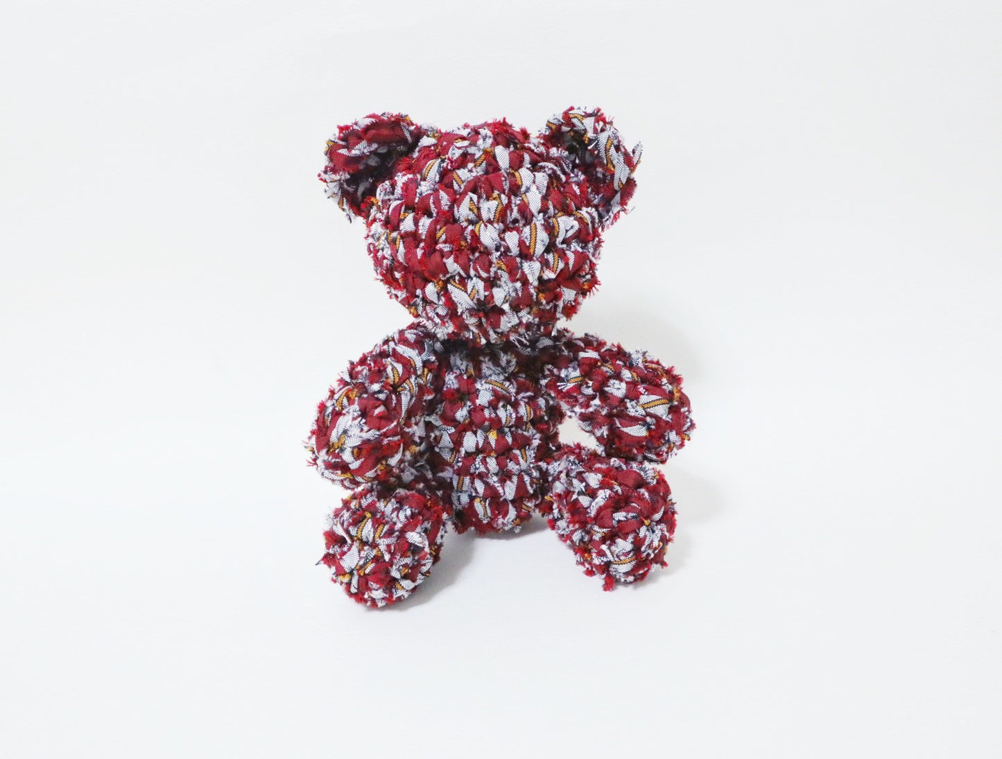 [Recommended yarn for bears] 30m ball / crimson and gray striped silk (coat fabric)