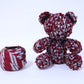 [Recommended yarn for bears] 30m ball / crimson and gray striped silk (coat fabric)