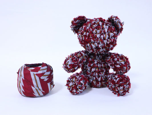 [Recommended yarn for bears] 30m ball / crimson and gray striped silk (coat fabric)