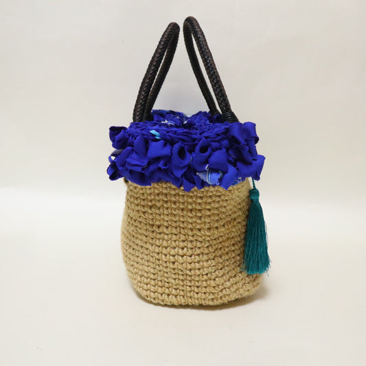 青フリル×ジュートbag　|　MSE