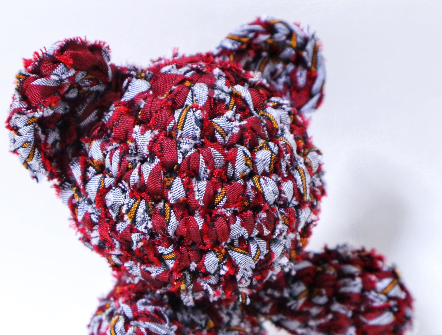 [Recommended yarn for bears] 30m ball / crimson and gray striped silk (coat fabric)