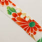 黄色にところどころ鮮やかな吉祥花柄・化繊　(Y02606006）
