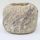 Ecru with purple small floral pattern, crepe (Y02404020)