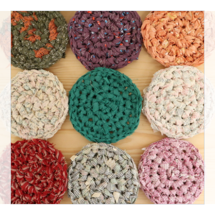 【キット】シンプルな丸コースター2点（編み物初心者にお勧め）