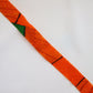 Orange with large green geometric pattern, wool (Y02105024)