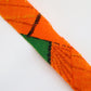 Orange with large green geometric pattern, wool (Y02105024)