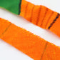 Orange with large green geometric pattern, wool (Y02105024)