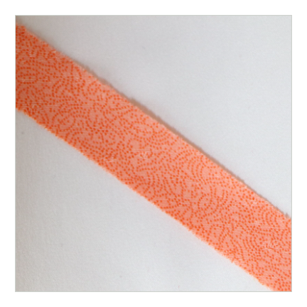 Coral-colored crane and tortoise pattern Edo Komon crepe (Y02003080)