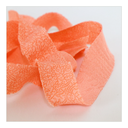 Coral-colored crane and tortoise pattern Edo Komon crepe (Y02003080)