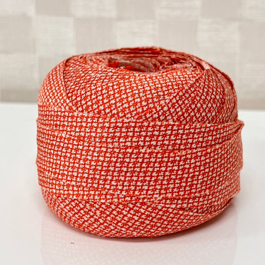 Orange and white Hanabishi Edo Komon crepe (Y02009004)