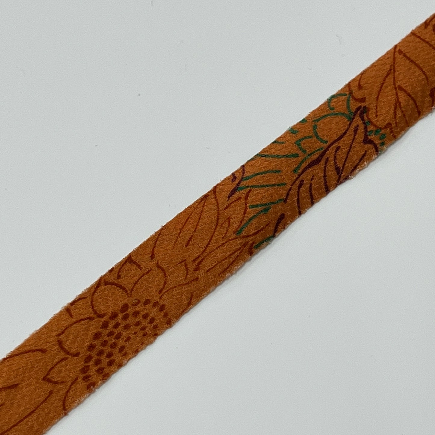 Calm orange with brown yellow green purple sunflower pattern, crepe (Y02008089)